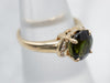 Yellow Gold Green Tourmaline Ring with Diamond Accents