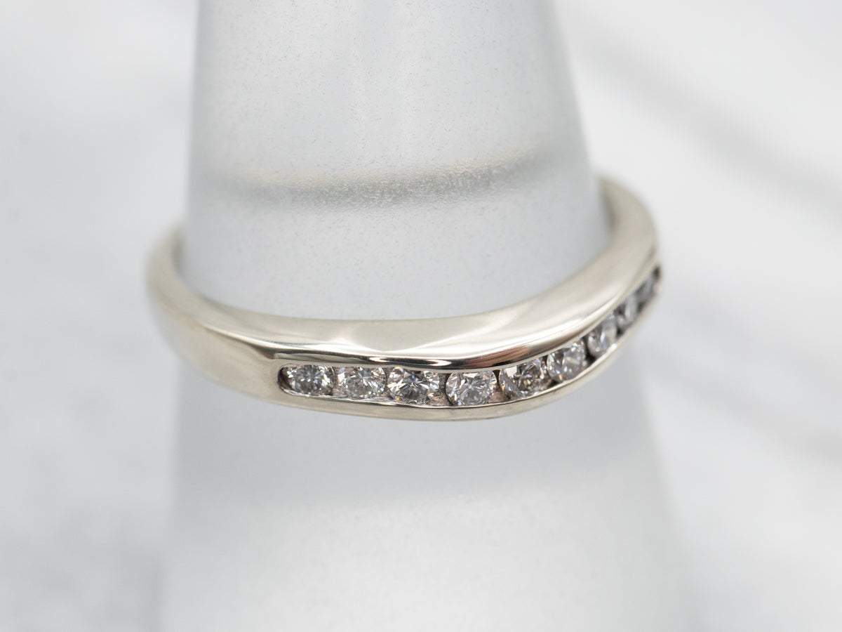 Gleaming  Curved Channel Set Diamond Enhancer Wedding Band