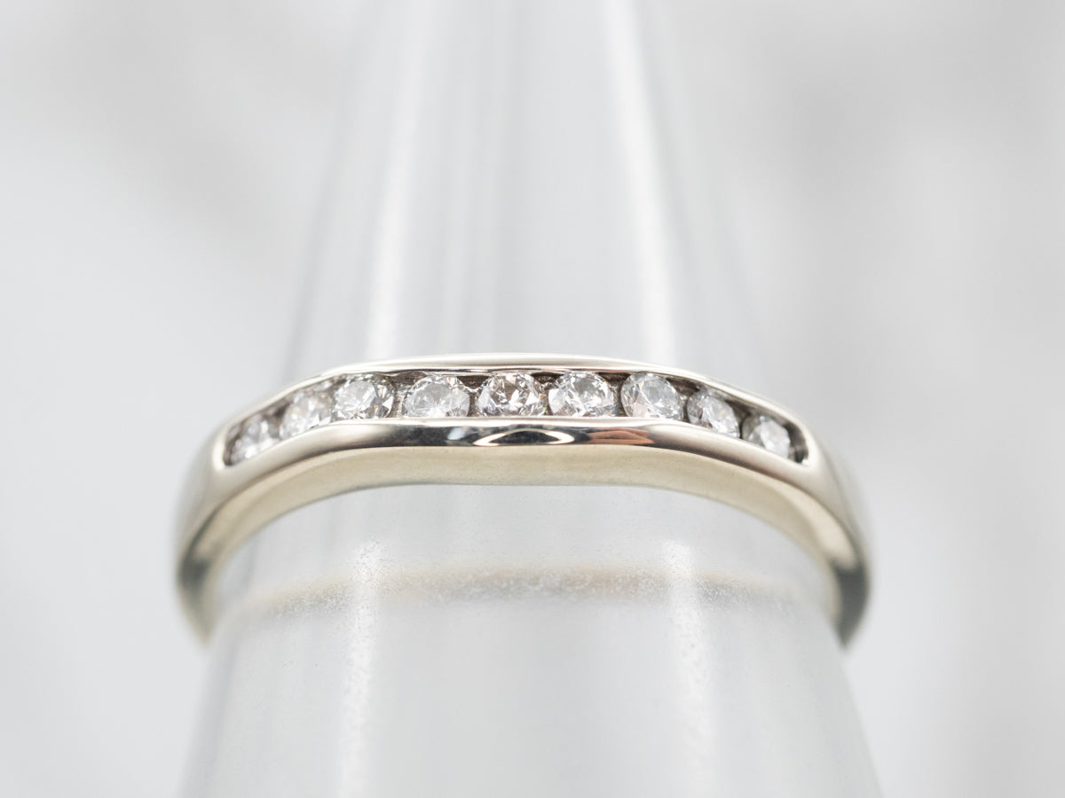 Gleaming  Curved Channel Set Diamond Enhancer Wedding Band
