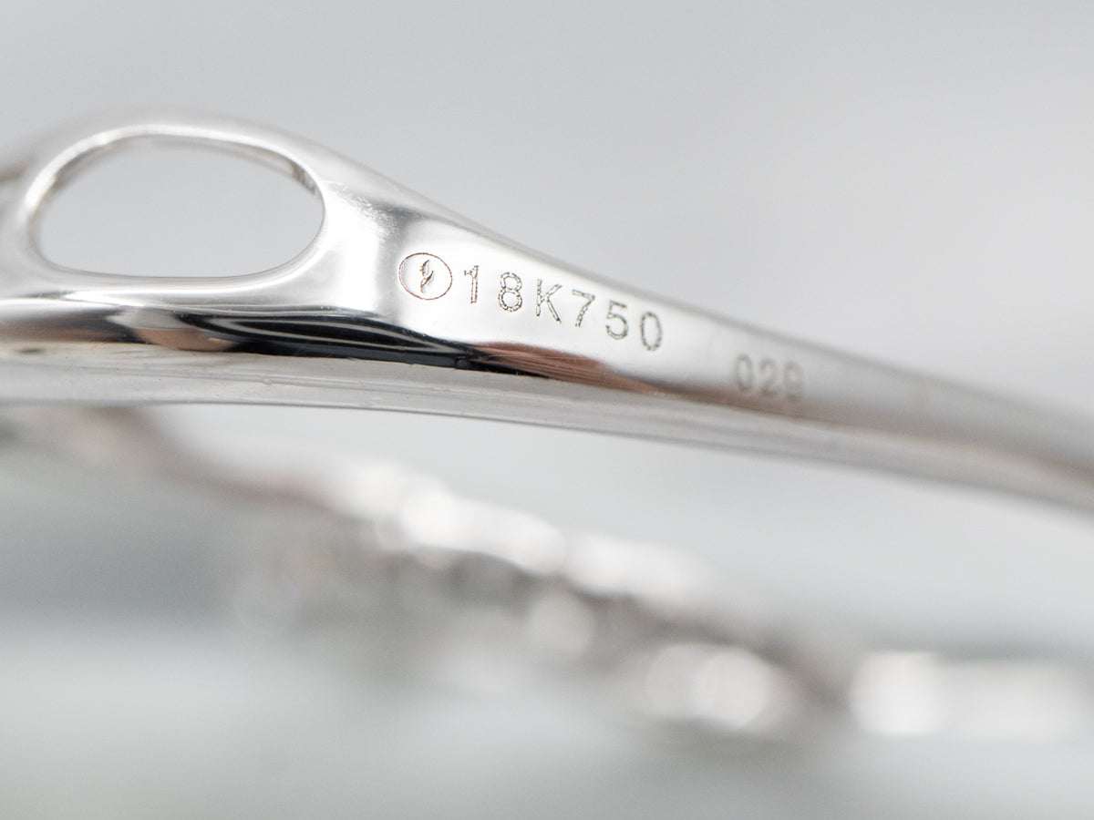 Swirling Modern Gold and Diamond Heart Pendant