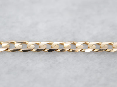 Classic Long Yellow Gold Curb Chain with Lobster Clasp