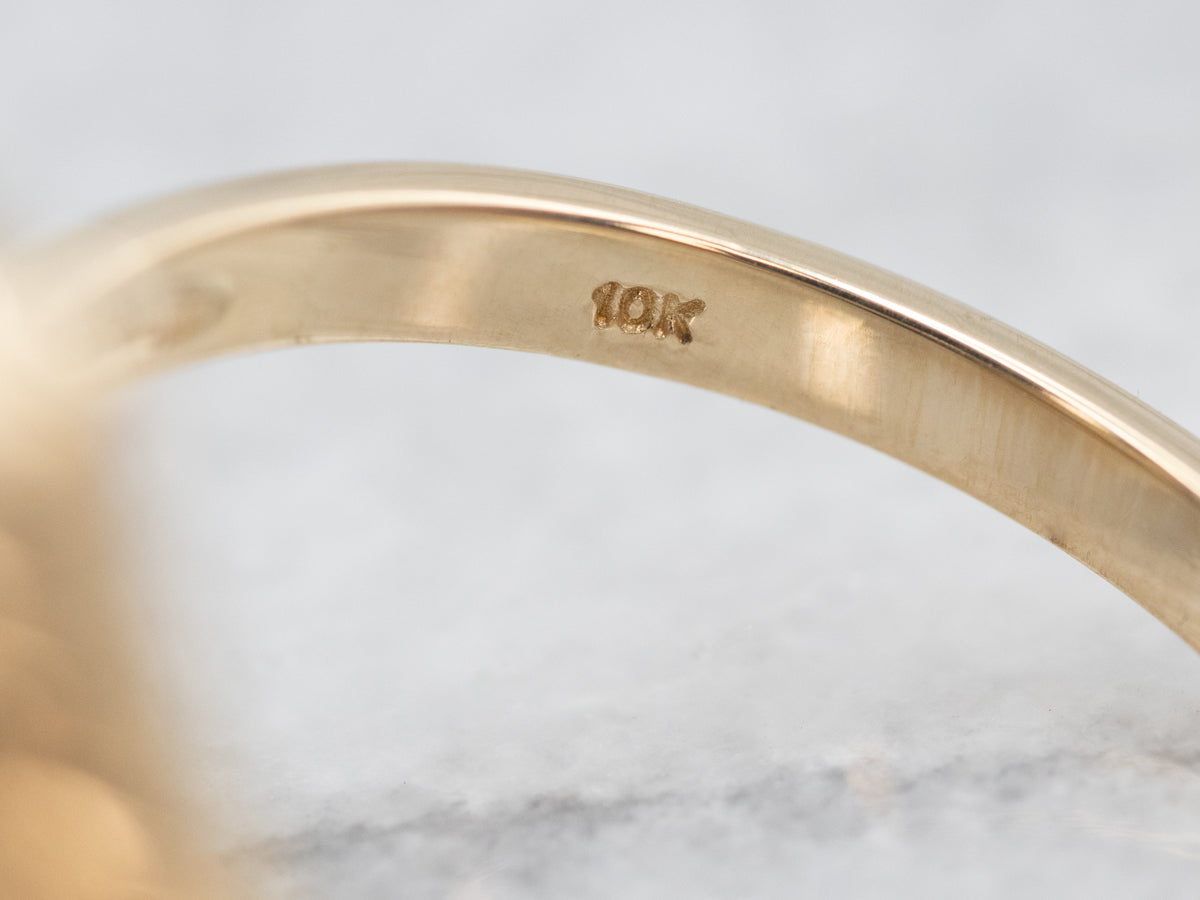 Stylish Gold Blue Zircon Solitaire Bypass Ring