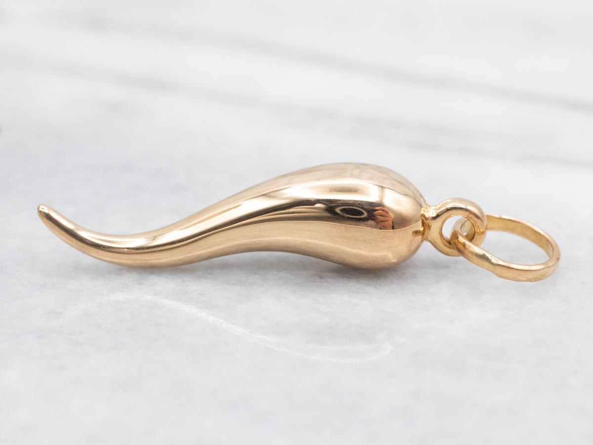 Yellow 18-Karat Gold Italian Horn Pendant