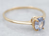 Yellow Gold Pale Blue Sapphire Solitaire Engagement Ring