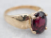 Yellow Gold Garnet Solitaire Cocktail Ring