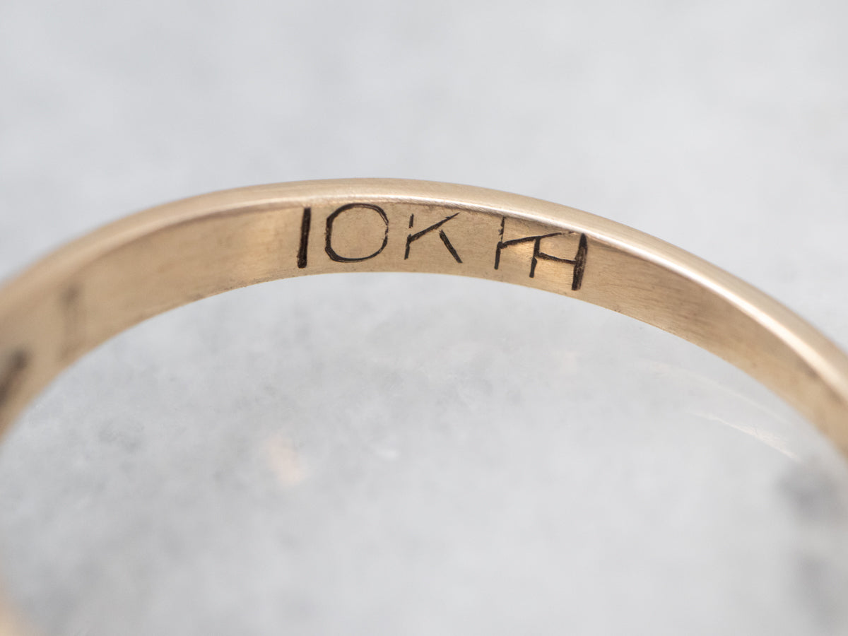 Anillo Bypass Solitario Granate en Oro Amarillo