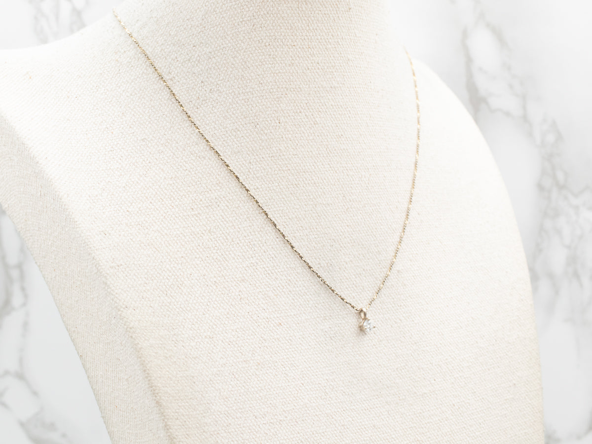Colgante solitario de diamantes en oro blanco