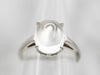 White Gold Moonstone Solitaire Ring
