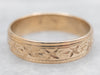 Yellow Gold Floral Patterned Wedding Band