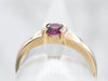 Yellow Gold Tension Set Garnet Solitaire Ring