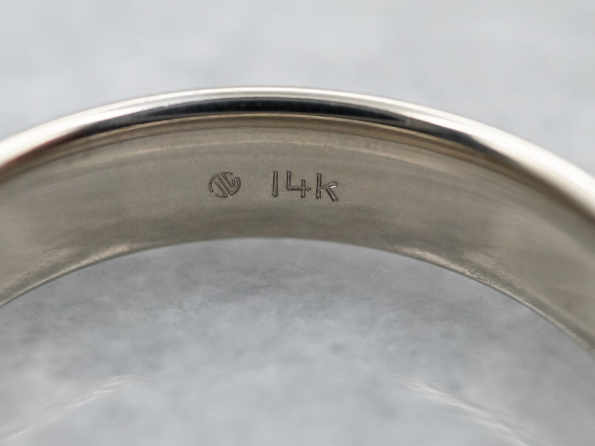 White Gold Milgrain Edge Wedding Band