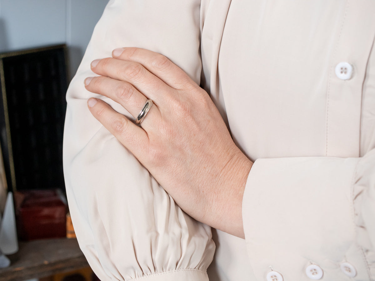 White Gold Milgrain Edge Wedding Band