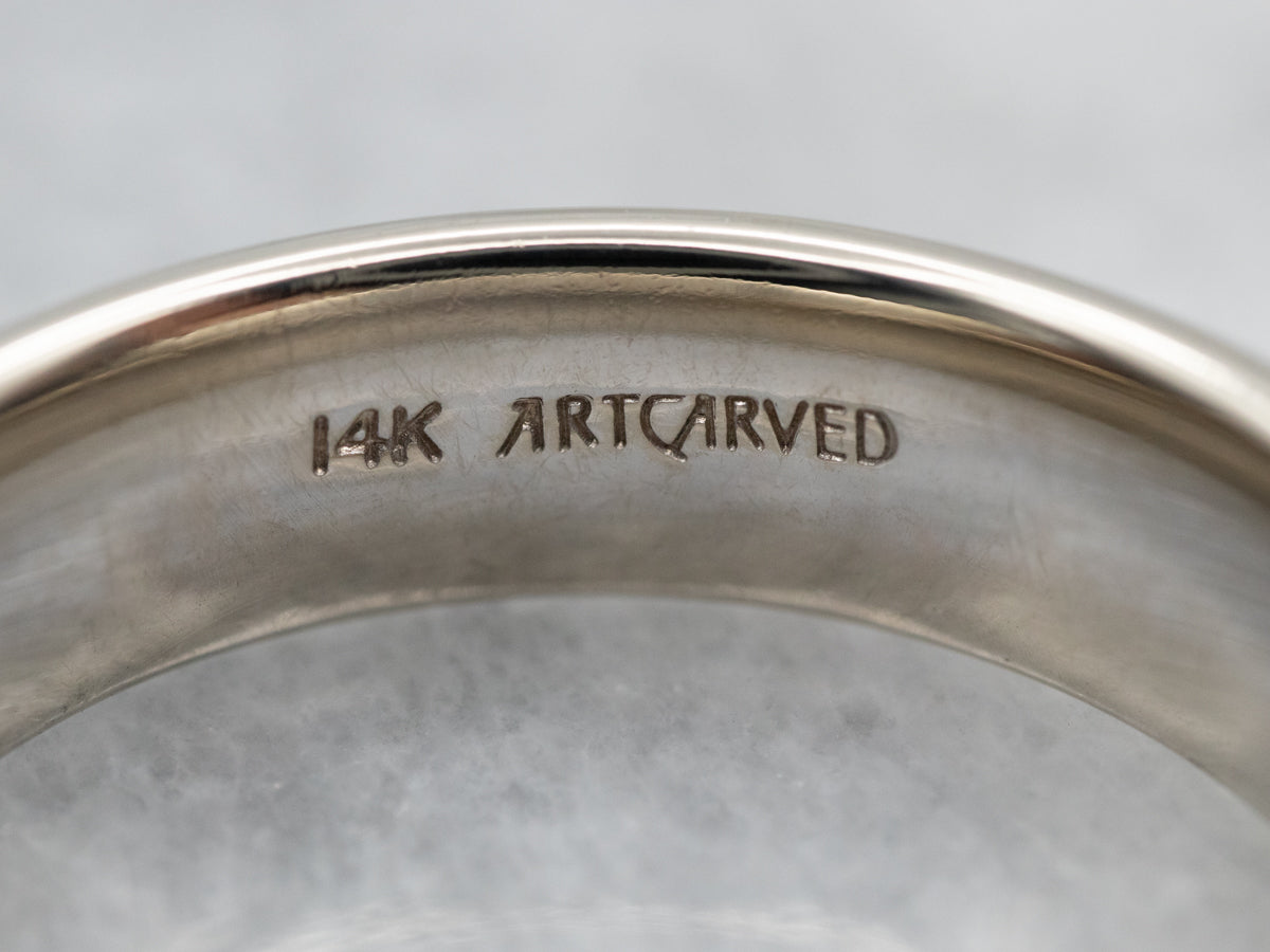 Art Carved Inverted Gold Milgrain Band