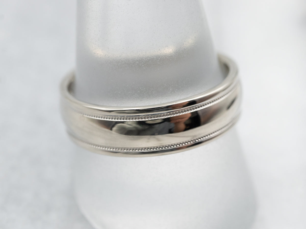 Art Carved Inverted Gold Milgrain Band