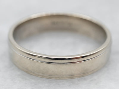 Vintage White Gold Lined Edged Band