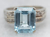 Blue Topaz and Diamond Right Hand Ring