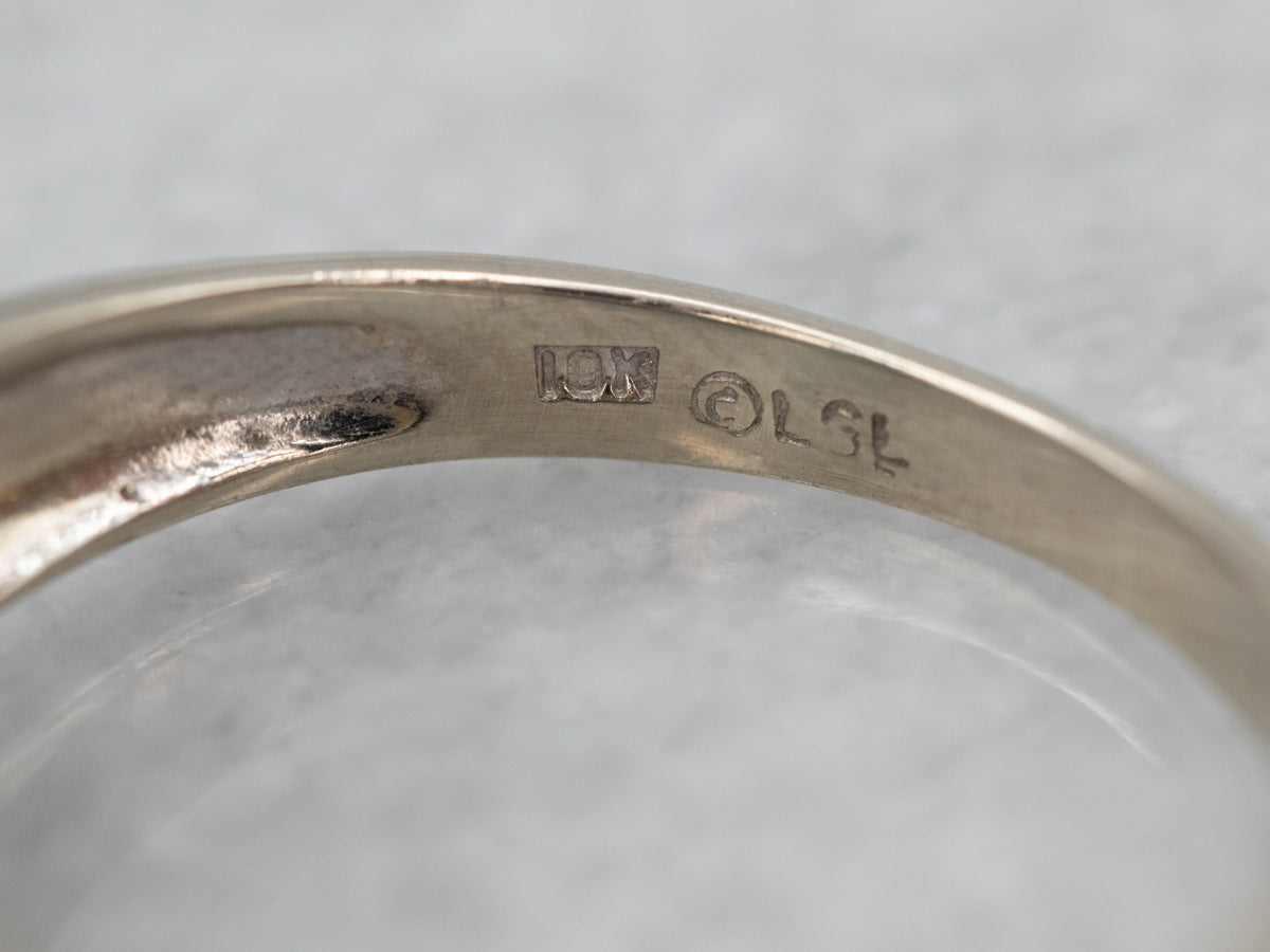 Blue Topaz and Diamond Right Hand Ring