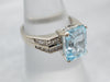 Blue Topaz and Diamond Right Hand Ring