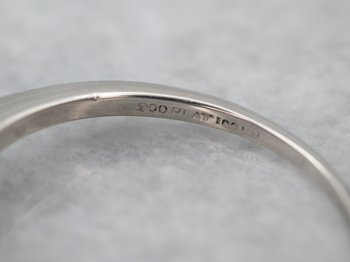 Retro Era Sapphire and Diamond Platinum Engagement Ring