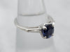 Retro Era Sapphire and Diamond Platinum Engagement Ring