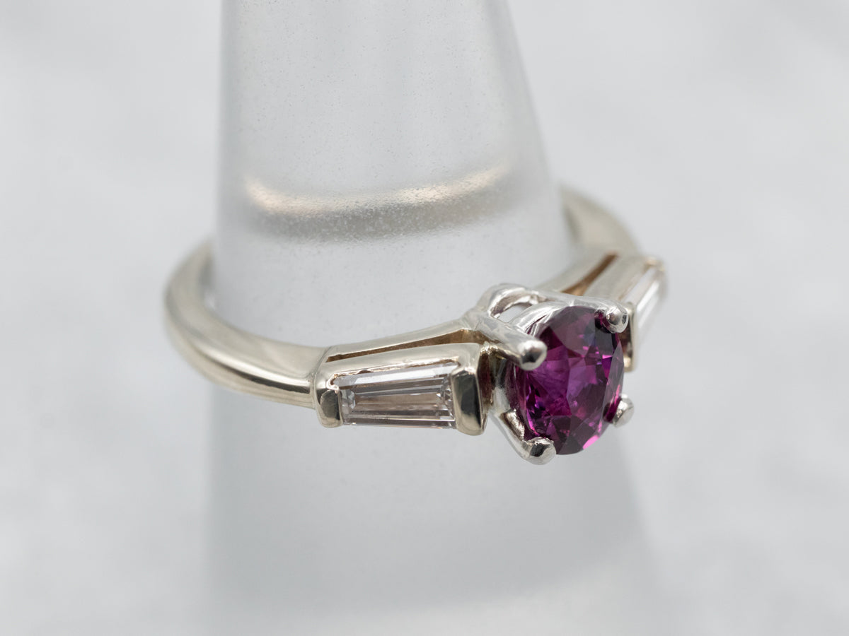 Vintage Ruby and Diamond Engagement Ring