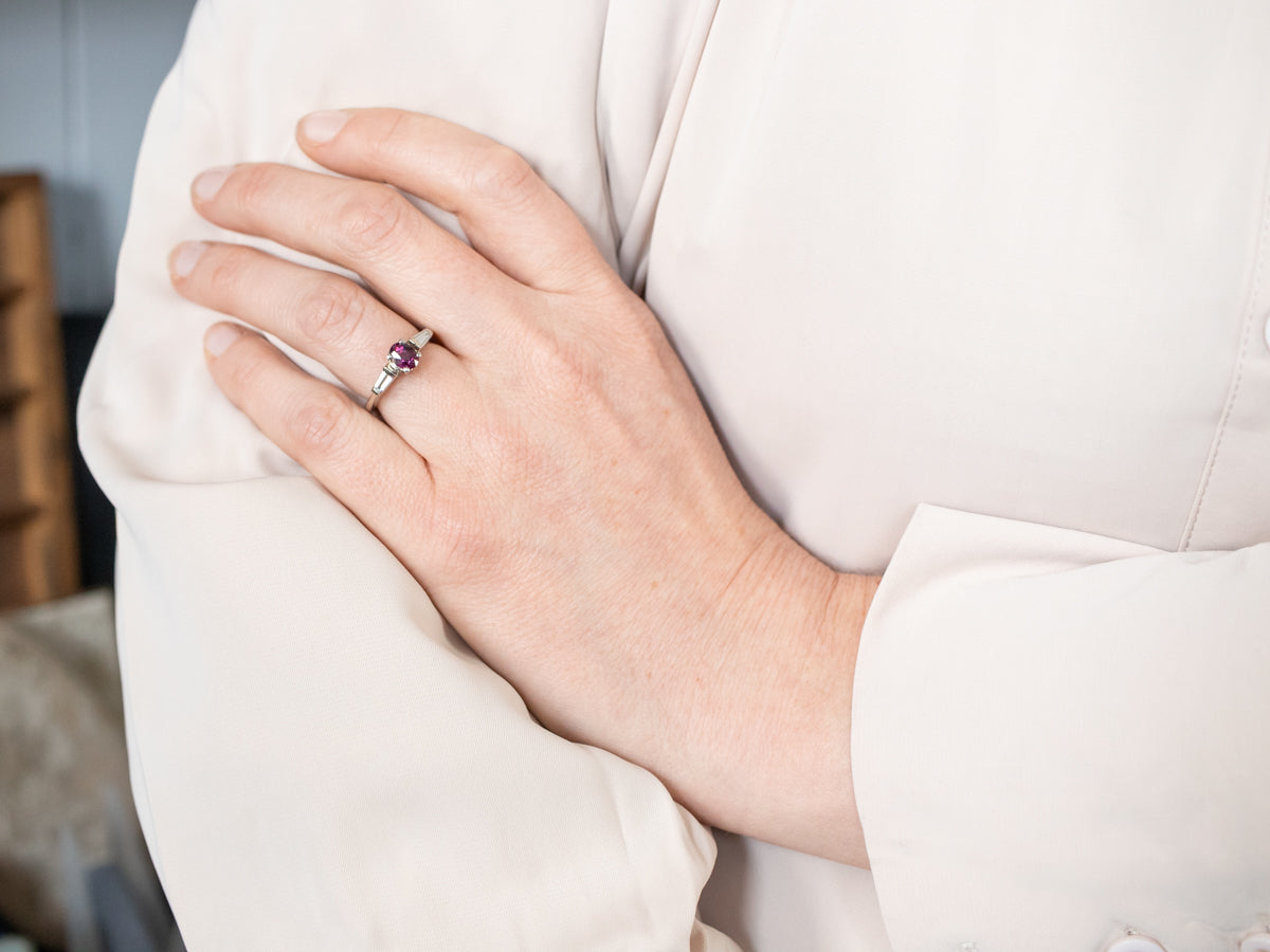 Vintage Ruby and Diamond Engagement Ring