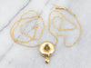 Jose Hess "Love Saver" 18K Gold Pendant on Cable Chain