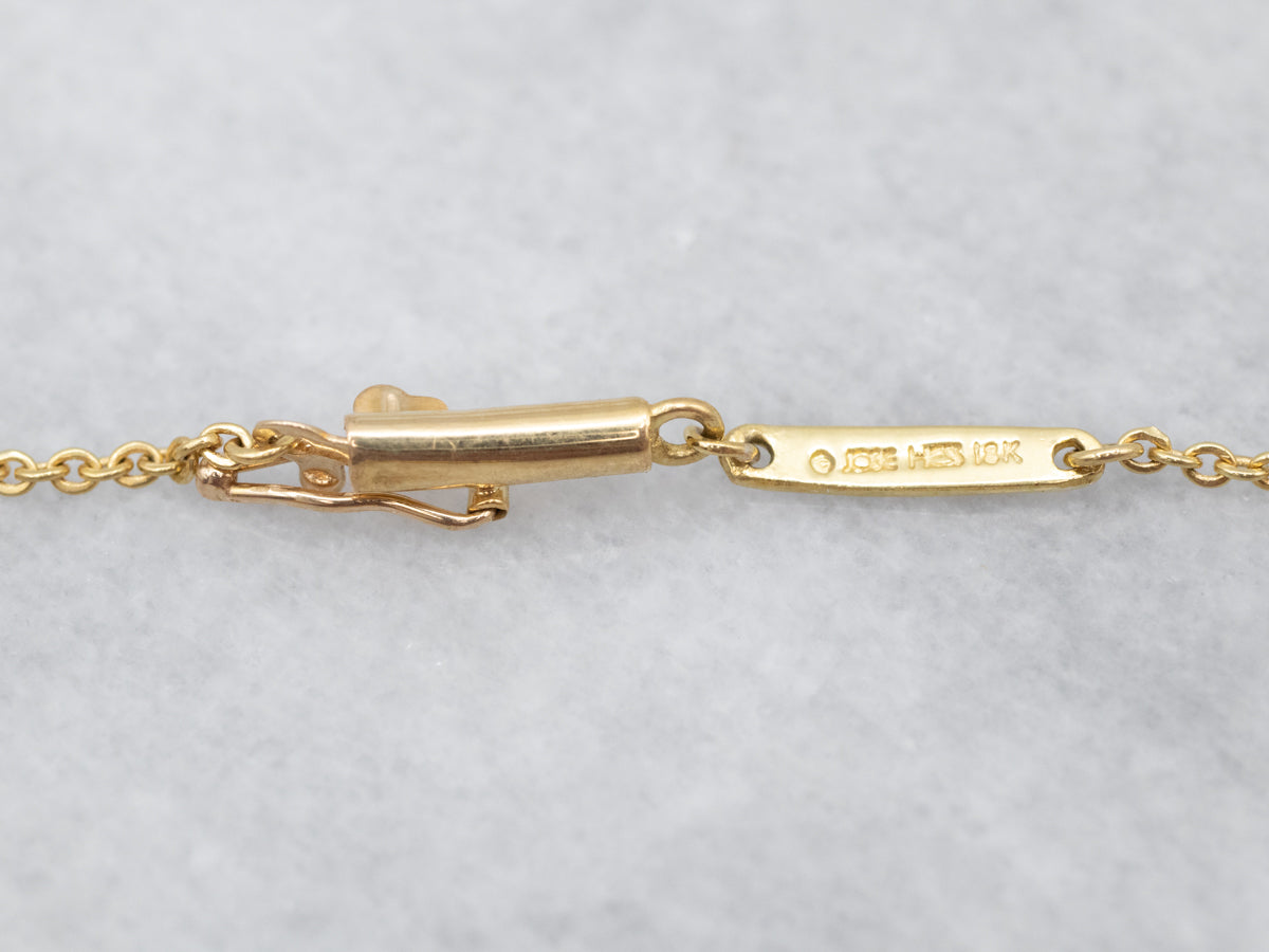 Jose Hess "Love Saver" 18K Gold Pendant Necklace