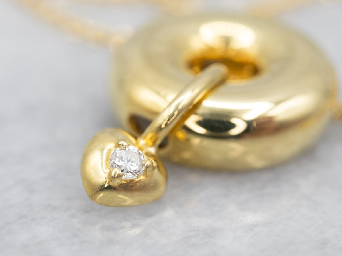 Jose Hess "Love Saver" 18K Gold Pendant Necklace