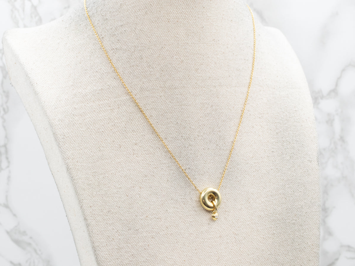 Jose Hess "Love Saver" 18K Gold Pendant Necklace