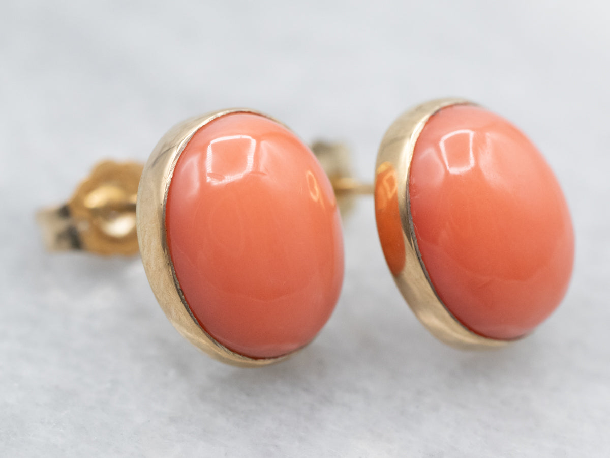 Coral Square and Marquise Stone Pageant Earrings | Interview Earrings| L&M  Bling - lmbling