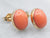Vintage Gold Coral Stud Earrings