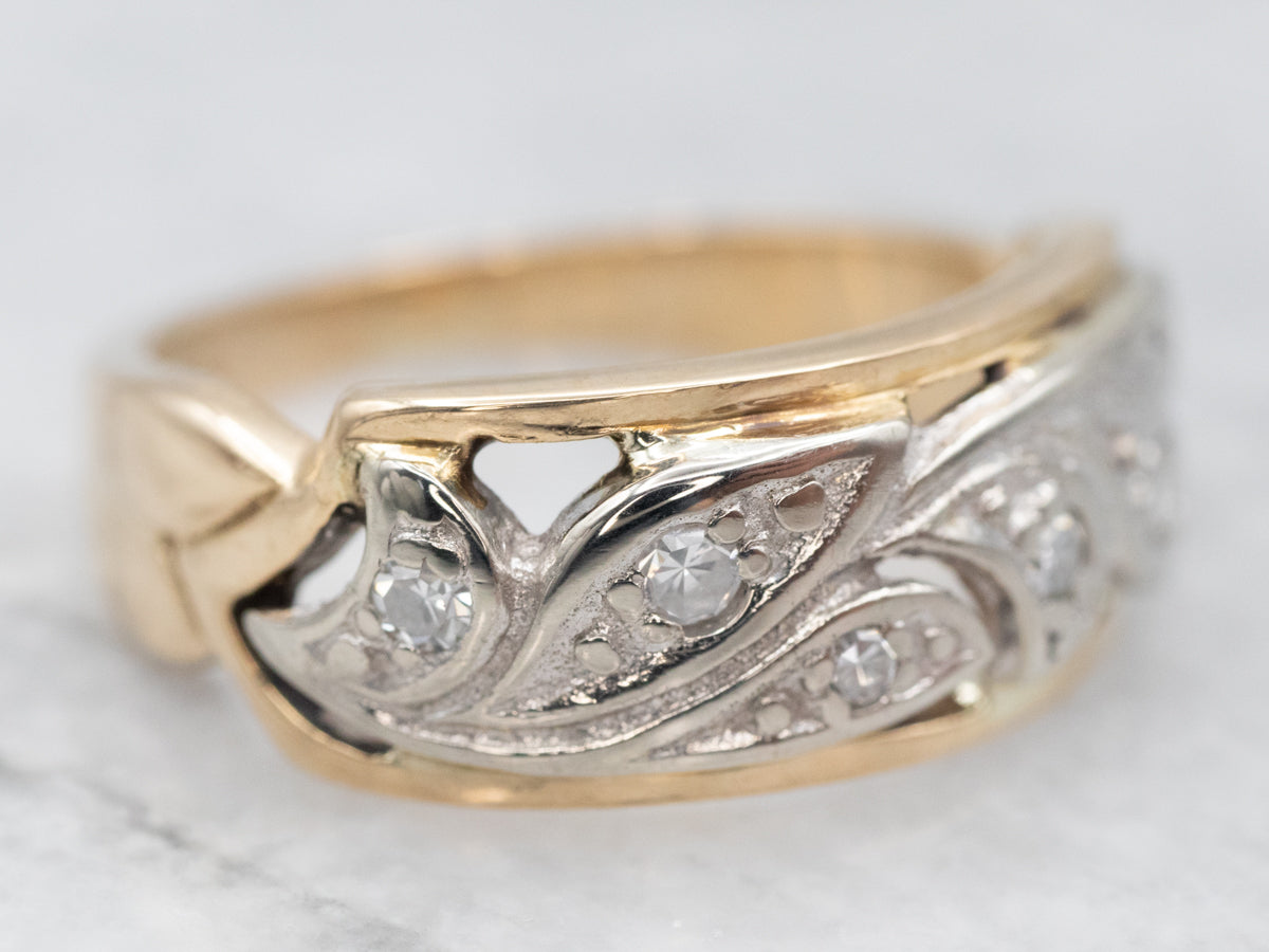 Vintage Botanical Diamond Band