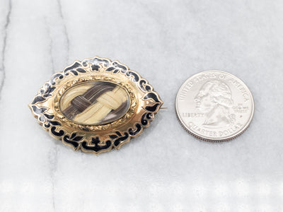 Rare Victorian Gold and Enamel Mourning Jewelry
