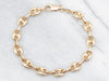 Yellow Gold Hollow Anchor Link Chain Bracelet with Lobster Clasp