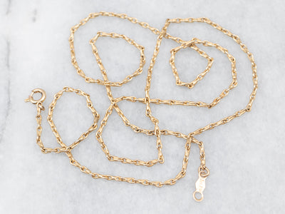 Yellow Gold Dainty Barley Chain with Spring Ring Clasp