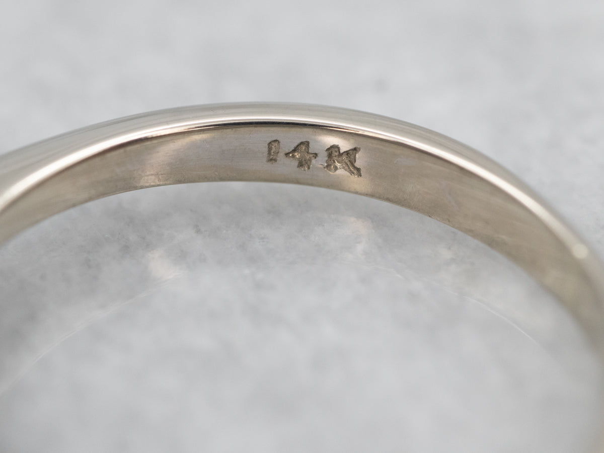 White Gold Ruby Ring with Diamond Accents