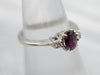 White Gold Ruby Ring with Diamond Accents