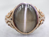 Unique Yellow Gold Cat's Eye Sillimanite Ring