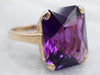 Exquisite Yellow Gold Amethyst Solitaire Cocktail Ring