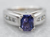 Brilliant Modern Purple Sapphire Engagement Ring with Diamond Accents