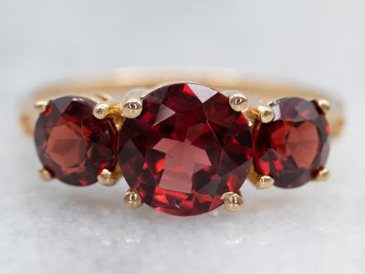 AAA Quality Cushion Cut Gold Garnet Ring in 14k Solid Rose Gold