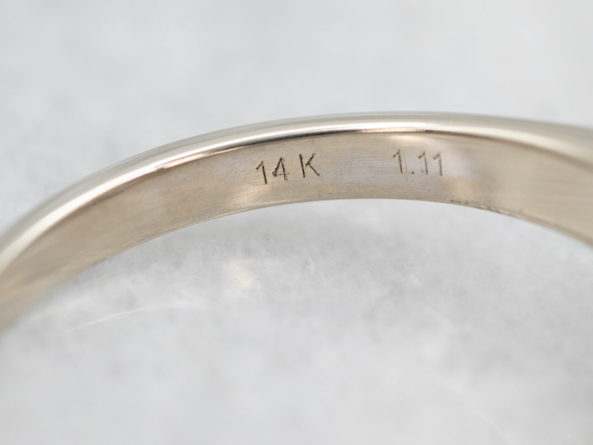 Anillo Solitario Aguamarina Oro Blanco