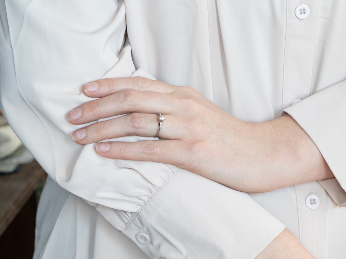 Vintage Diamond Solitaire Engagement Ring