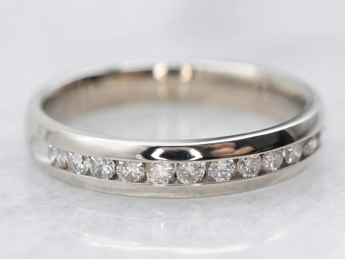White Gold Channel Set Diamond Wedding Band