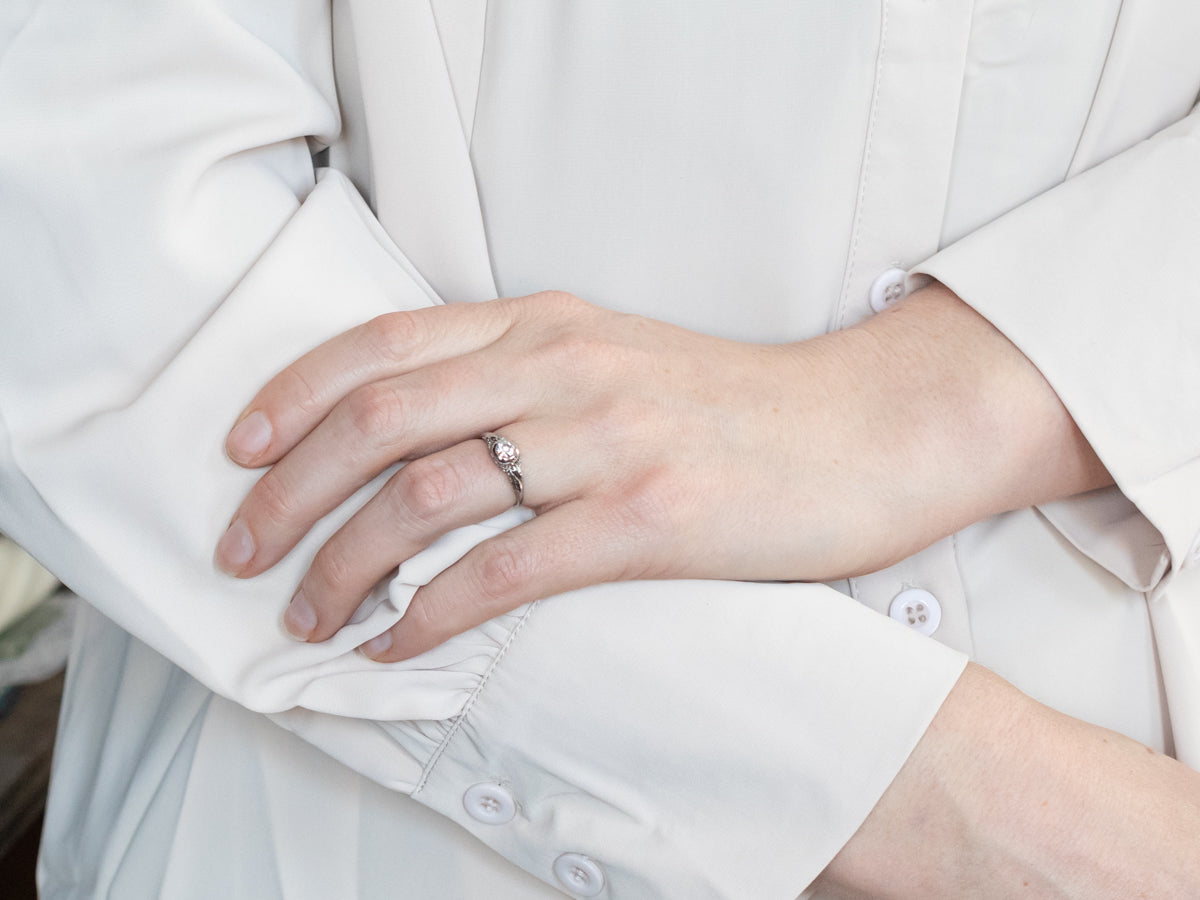 Art Deco Diamond Solitaire Engagement Ring