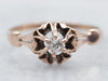 Antique Old Mine Cut Diamond Buttercup Solitaire Ring