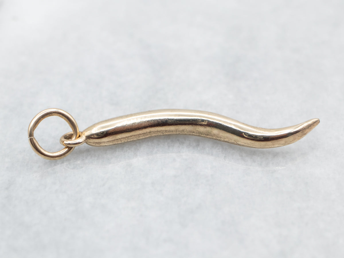 Yellow Gold Italian Horn Pendant