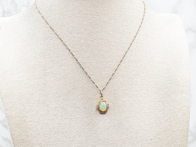Scrolling Opal and Gold Pendant