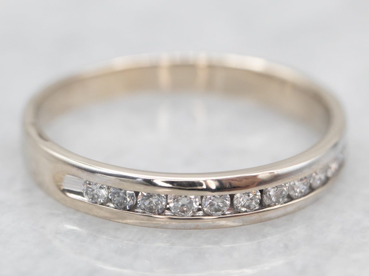 White Gold Channel Set Diamond Band
